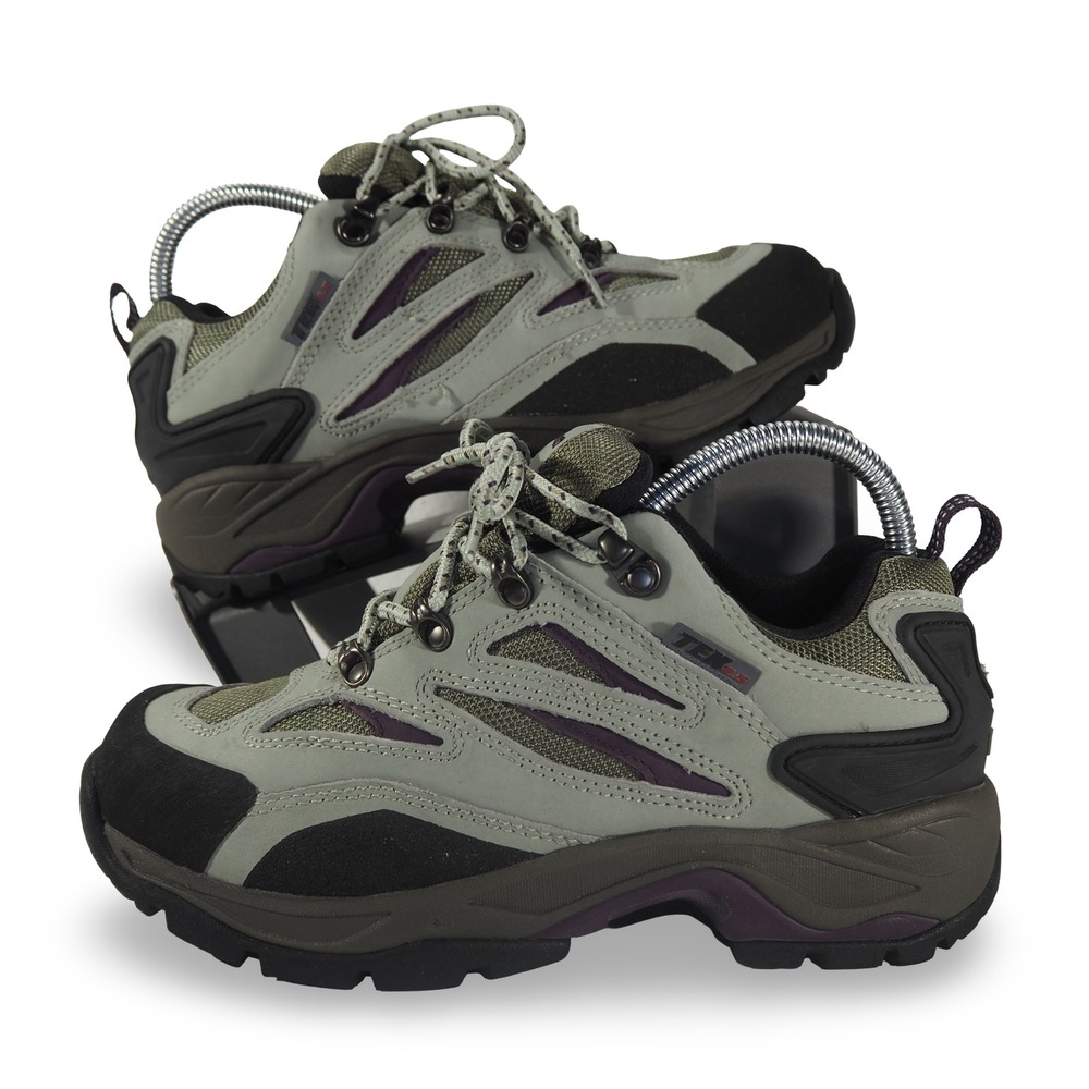 L.L. Bean Tek 2.5 Hiking Shoes Women 7.5M Grey Purple Trail Sneakers Waterproof